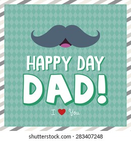 Colored background with text and elements for Father's day. Vector illustration