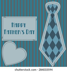 Colored background with text and elements for father's day. Vector illustration