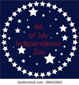 Colored background with text and elements for independence day. Vector illustration