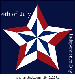 Colored background with text and elements for independence day. Vector illustration