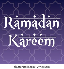 Colored background with text and elements for ramadan kareem. Vector illustration