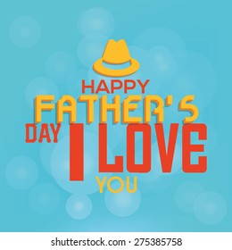 Colored background with text for father's day. Vector illustration