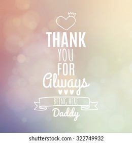 Colored background with text for father's day