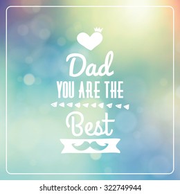 Colored background with text for father's day