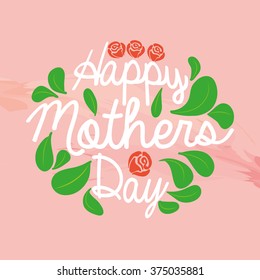 Colored background with text and flowers for mother's day