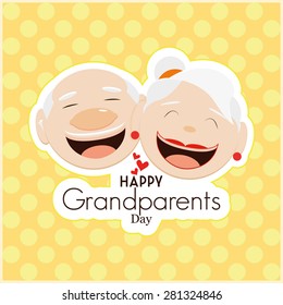 Colored background with text for grandparents' day. Vector illustration