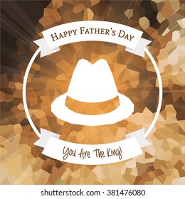 Colored background with text and a hat for father's day