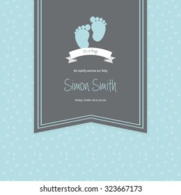 Colored background with text and icons for baby showers