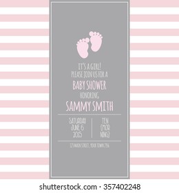 Colored background with text and icons for baby showers