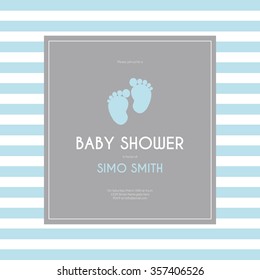 Colored background with text and icons for baby showers