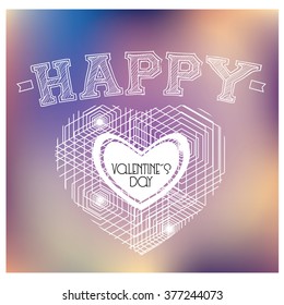 Colored background with text and an isolated heart for valentine's day