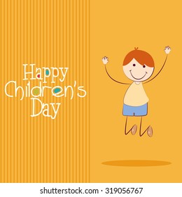 Colored background with text and a kid