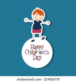 Colored background with text and a kid