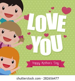 Colored background with text for mother's day. Vector illustration