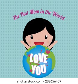 Colored background with text for mother's day. Vector illustration