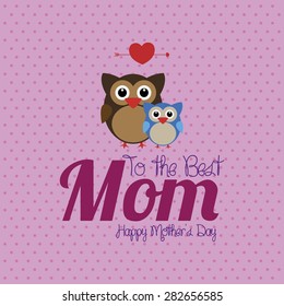 Colored background with text for mother's day. Vector illustration
