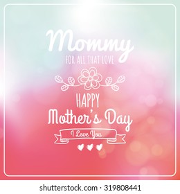 Colored background with text for mother's day