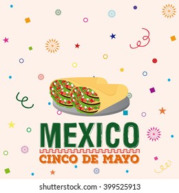 Colored background with text and a pair of tacos