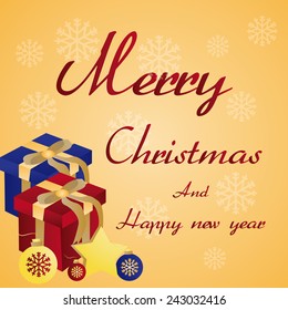 a colored background with text and presents for christmas