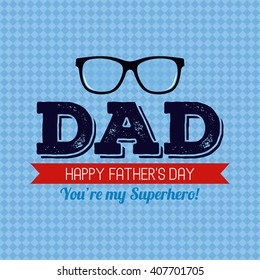 Colored background with text, a ribbon and glasses