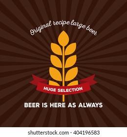Colored background with text, a ribbon and a wheat icon