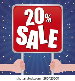 Colored background with text for sales purposes. Vector illustration