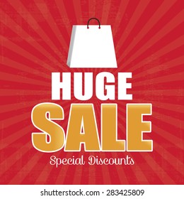 Colored background with text for sales purposes. Vector illustration