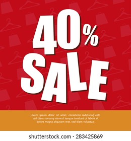 Colored background with text for sales purposes. Vector illustration