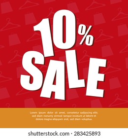 Colored background with text for sales purposes. Vector illustration