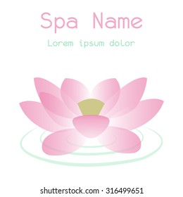Colored background with text and spa icons