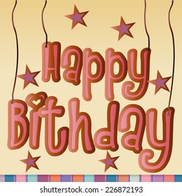 a colored background with text and stars for a birthday party
