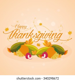 Colored background with text for thanksgiving day