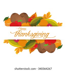 Colored background with text for thanksgiving day