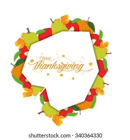 Colored background with text for thanksgiving day