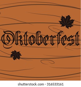 Colored background with text and traditional elements for oktoberfest