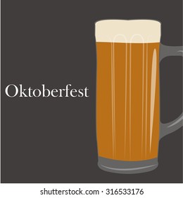 Colored background with text and traditional elements for oktoberfest