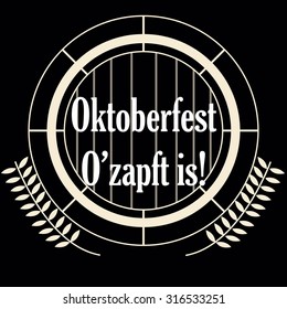 Colored background with text and traditional elements for oktoberfest