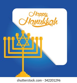 Colored background with text and traditional elements for hanukkah celebrations