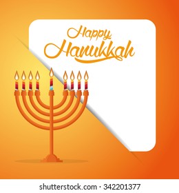 Colored background with text and traditional elements for hanukkah celebrations