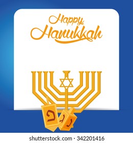 Colored background with text and traditional elements for hanukkah celebrations