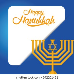 Colored background with text and traditional elements for hanukkah celebrations