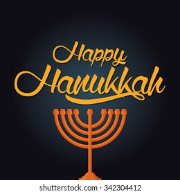 Colored background with text and traditional elements for hanukkah celebrations