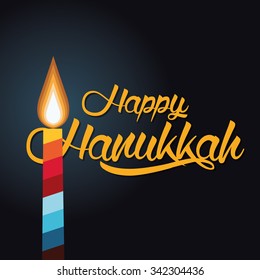 Colored background with text and traditional elements for hanukkah celebrations