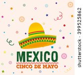 Colored background with text and a traditional mexican hat