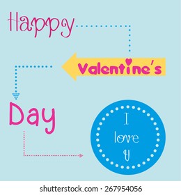 Colored background with text for valentine's day. Vector illustration