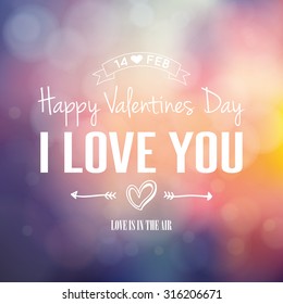 Colored background with text for valentine's day