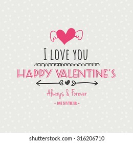 Colored background with text for valentine's day