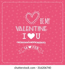 Colored background with text for valentine's day