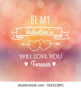 Colored background with text for valentine's day