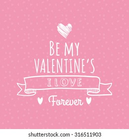 Colored background with text for valentine's day